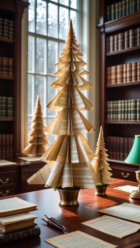 Book Page Christmas Trees
